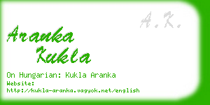 aranka kukla business card